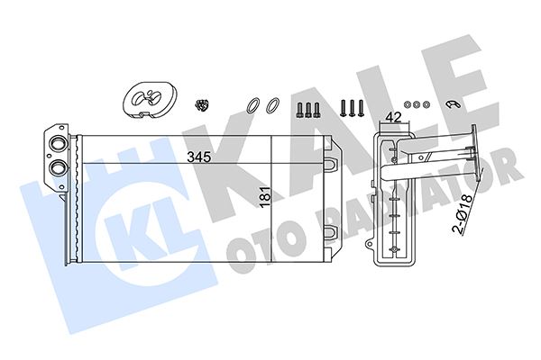 KALE OTO RADYATÖR 355280 İklimlendirme Sistemi İç Mekan Isı Değiştirici - MERCEDES-BENZ SPRINTER 2-t Minibüs/Otobüs (B901, B902) uyumlu
