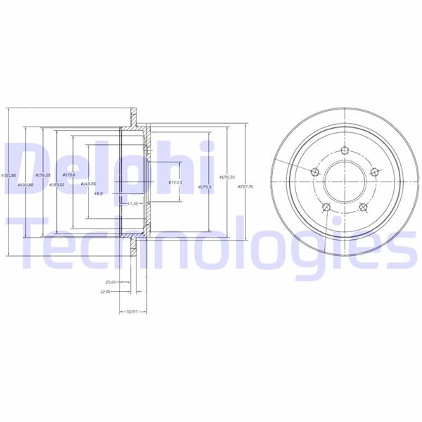 DELPHI BG4121 Fren Sistemleri Fren Diski - MAZDA TRIBUTE (EP) uyumlu