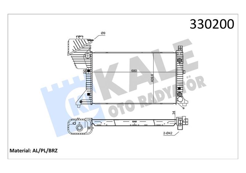 Su Radyatörü - KALE OTO RADYATÖR - 0915031AB Ürün Görseli