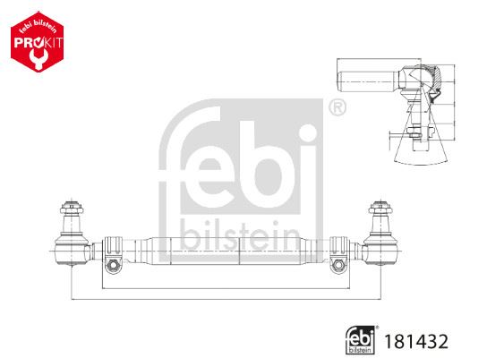 FEBI BILSTEIN 181432 Direksiyon Sistemi Kısa Rot & İtici Çubuk - IVECO X-WAY uyumlu