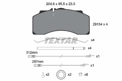 TEXTAR 2913401 Fren Sistemleri Fren Balatası - MERCEDES-BENZ UNIMOG uyumlu