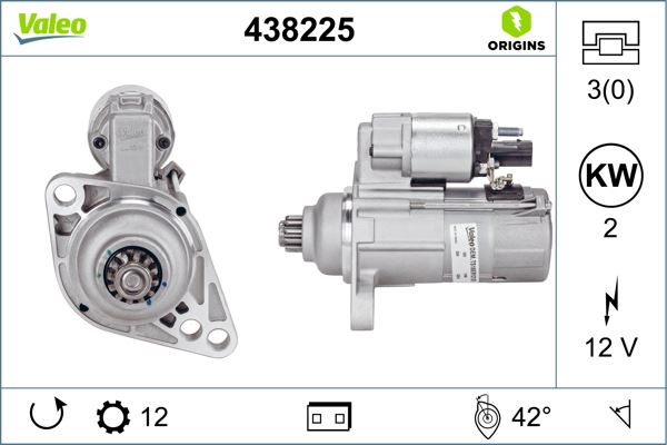 VALEO 438225 Elektrik Sistemi Marş Motoru - SEAT IBIZA IV SC (6J1, 6P5) uyumlu