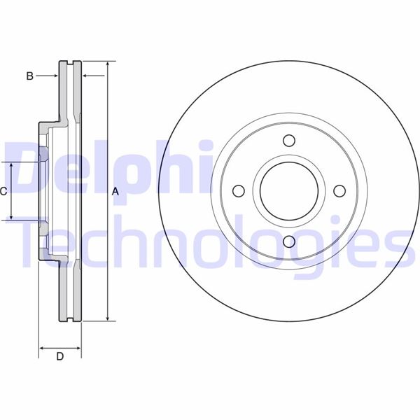 DELPHI BG4569C Fren Sistemleri Fren Diski - FORD FIESTA VI (CB1, CCN) uyumlu