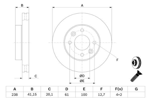 BOSCH 0 986 478 276 Fren Sistemleri Fren Diski - RENAULT SUPER 5 (B/C40_) uyumlu