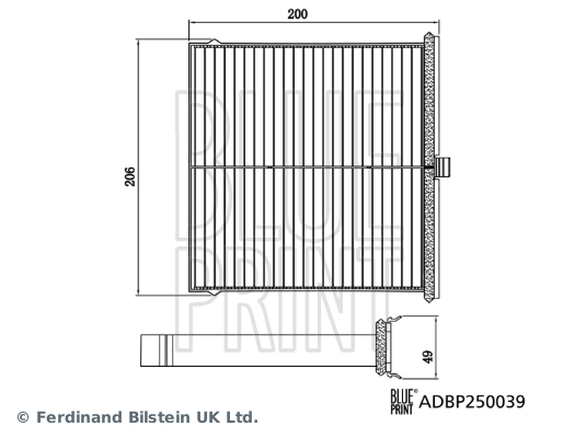 BLUE PRINT ADBP250039 İklimlendirme Sistemi Polen Filtresi - MAZDA 3 Hatchback (BP) uyumlu