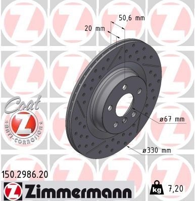 ZIMMERMANN 150.2987.20 Fren Sistemleri Fren Diski - BMW 1 (F40) uyumlu