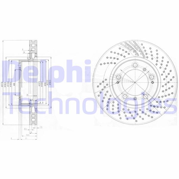 DELPHI BG3564 Fren Sistemleri Fren Diski - PORSCHE BOXSTER Spyder (987) uyumlu