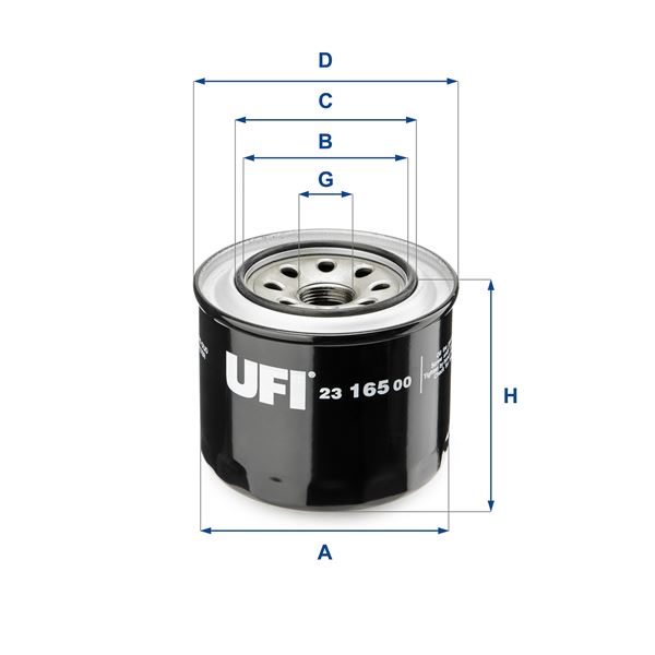 UFI 23.165.00 Motor Yağ Filtresi - MITSUBISHI COLT I (A15_A) uyumlu