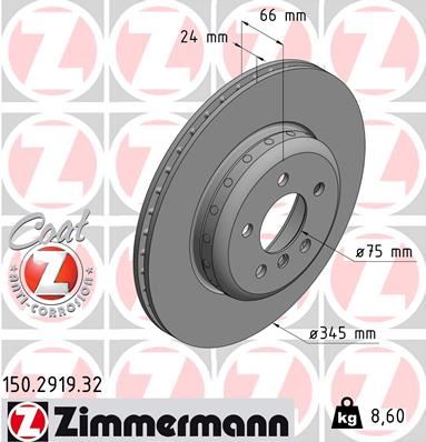 ZIMMERMANN 150.2919.32 Fren Sistemleri Fren Diski - BMW 3 (F30, F80) uyumlu