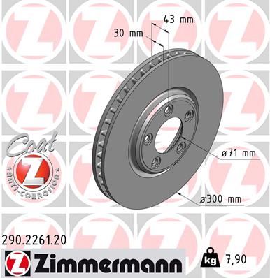 ZIMMERMANN 290.2261.20 Fren Sistemleri Fren Diski - JAGUAR S-TYPE II (X200) uyumlu