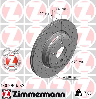 ZIMMERMANN 150.2904.52 Fren Sistemleri Fren Diski - BMW 3 (F30, F80) uyumlu