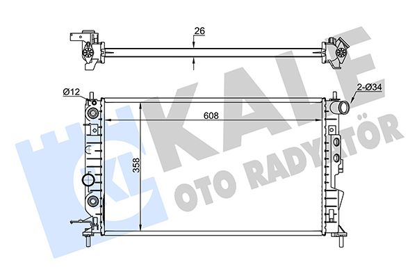 KALE OTO RADYATÖR 374200 Soğutma Sistemi Su Soğutucu & Parçaları - OPEL VECTRA B Hatchback (J96) uyumlu