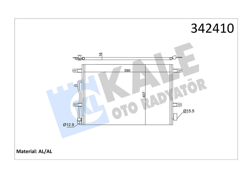 KALE OTO RADYATÖR 342410 İklimlendirme Sistemi Klima Radyatörü - AUDI A4 B6 (8E2) uyumlu