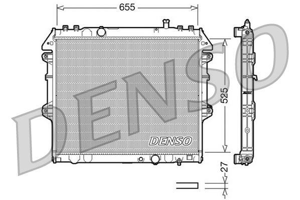 DENSO DRM50039 Soğutma Sistemi Su Soğutucu & Parçaları - TOYOTA HILUX VII Pick-up (_N1_, _N2_, _N3_) uyumlu