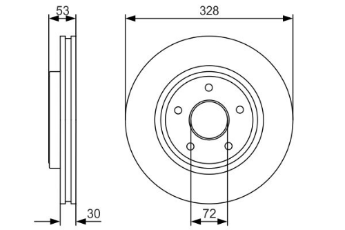 BOSCH 0 986 479 R48 Fren Sistemleri Fren Diski - JEEP GRAND CHEROKEE III (WH, WK) uyumlu