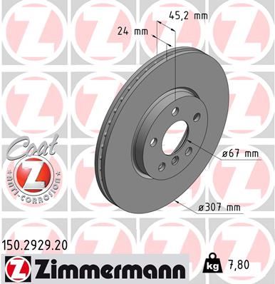 ZIMMERMANN 150.2929.20 Fren Sistemleri Fren Diski - BMW 2 Active Tourer (F45) uyumlu