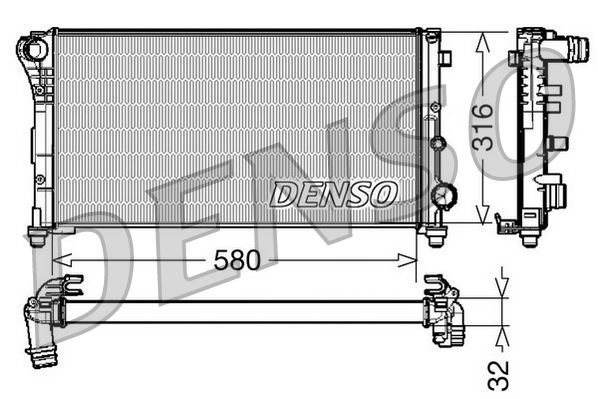 DENSO DRM09084 Soğutma Sistemi Su Soğutucu & Parçaları - FIAT PANDA (169_) uyumlu