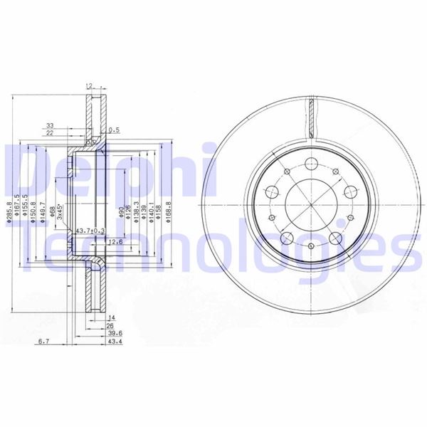 DELPHI BG3513 Fren Sistemleri Fren Diski - VOLVO S70 (874) uyumlu