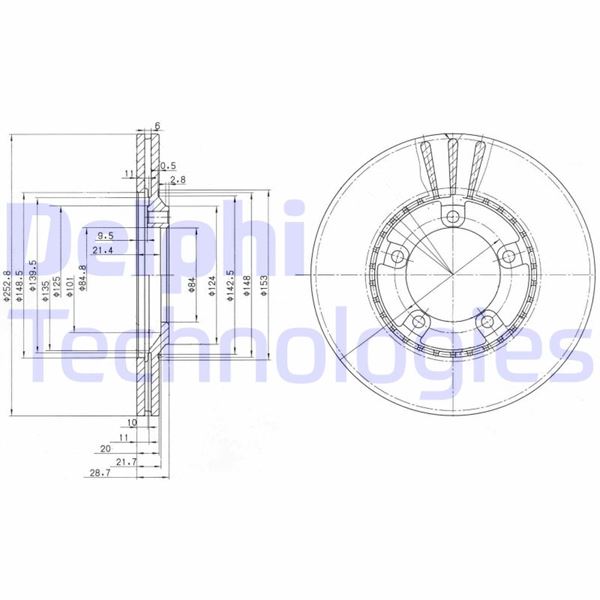DELPHI BG3071 Fren Sistemleri Fren Diski - HYUNDAI H100 Minibüs/Otobüs (P) uyumlu
