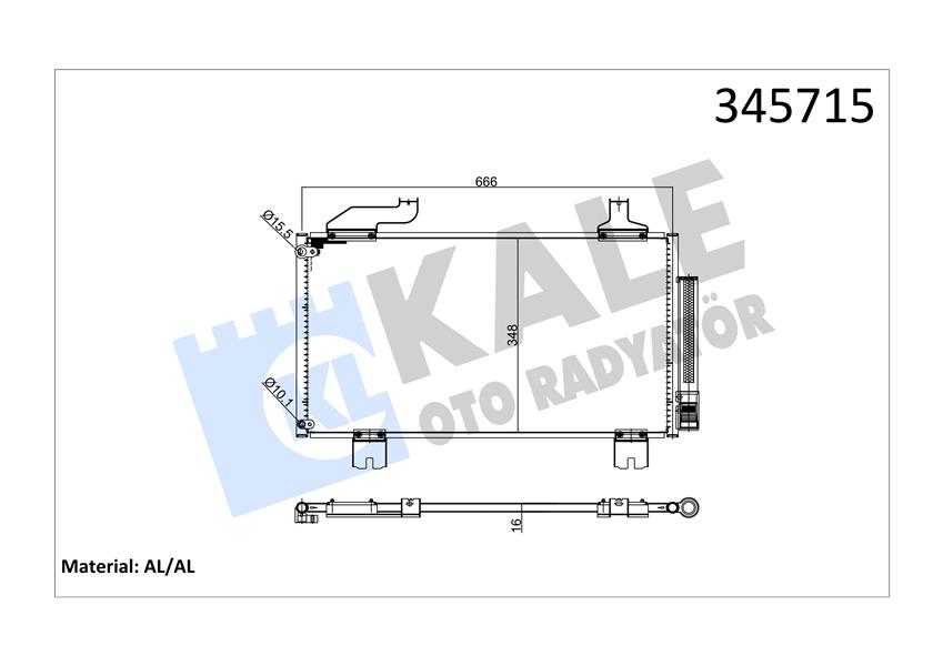 KALE OTO RADYATÖR 345715 İklimlendirme Sistemi Klima Radyatörü - HONDA ACCORD VIII (CU) uyumlu