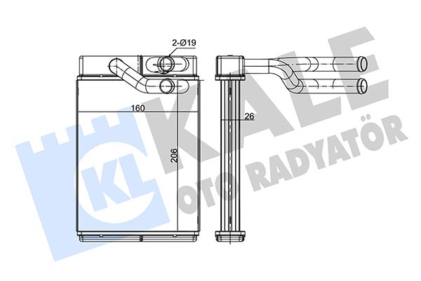 KALE OTO RADYATÖR 352115 İklimlendirme Sistemi İç Mekan Isı Değiştirici - HYUNDAI TRAJET (FO) uyumlu