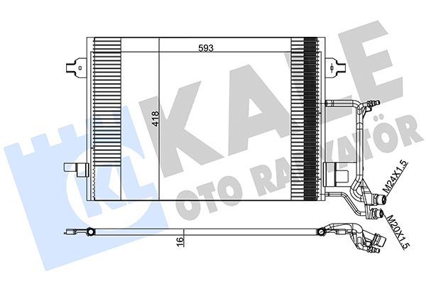 KALE OTO RADYATÖR 390800 İklimlendirme Sistemi Klima Radyatörü - AUDI A4 B5 (8D2) uyumlu
