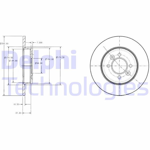DELPHI BG2694 Fren Sistemleri Fren Diski - RENAULT LAGUNA I (B56_, 556_) uyumlu