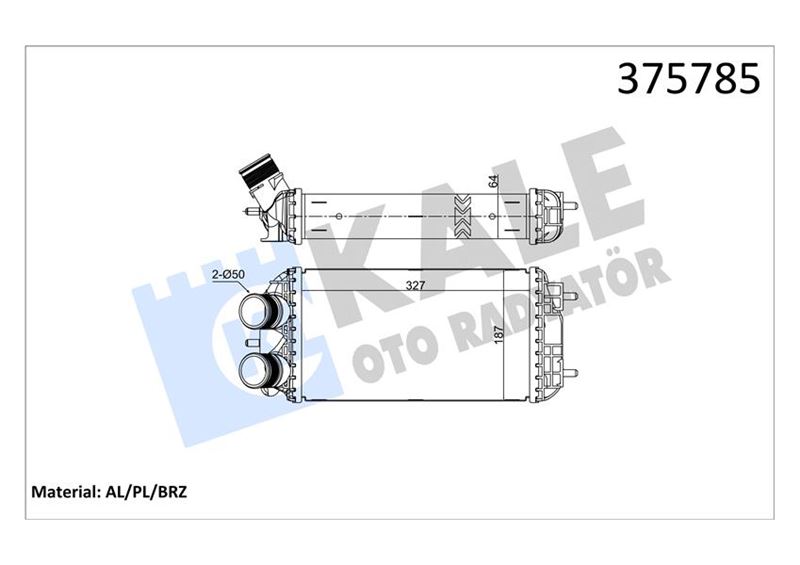 KALE OTO RADYATÖR 375785 Motor Turbo Radyatörü - PEUGEOT 208 II (UB_, UP_, UW_, UJ_) uyumlu