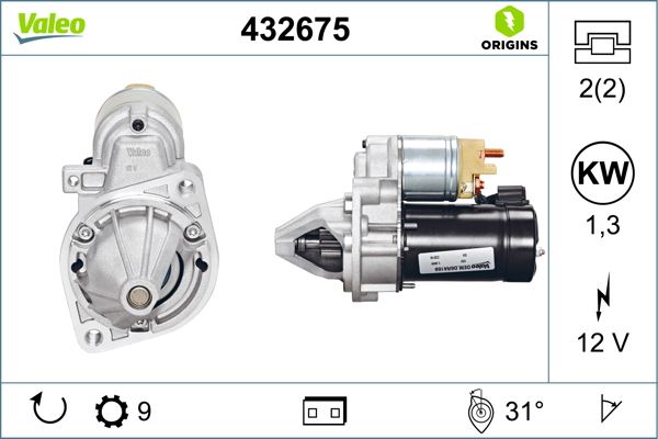 VALEO 432675 Elektrik Sistemi Marş Motoru - MERCEDES-BENZ 190 (W201) uyumlu