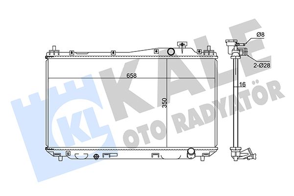 KALE OTO RADYATÖR 357000 Soğutma Sistemi Su Soğutucu & Parçaları - HONDA CIVIC VII Hatchback (EU, EP, EV) uyumlu