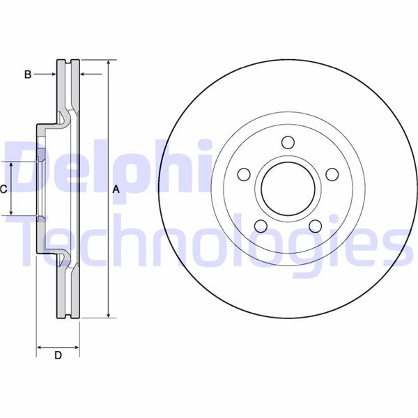DELPHI BG4676C Fren Sistemleri Fren Diski - VOLVO V40 Cross Country (526) uyumlu