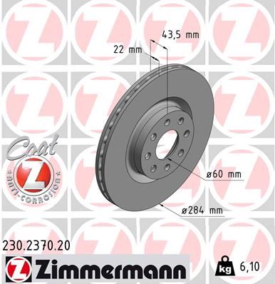 ZIMMERMANN 230.2370.20 Fren Sistemleri Fren Diski - FIAT PUNTO EVO (199_) uyumlu