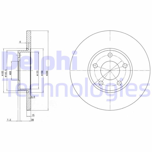 DELPHI BG2749 Fren Sistemleri Fren Diski - AUDI 100 C4 Sedan (4A2) uyumlu