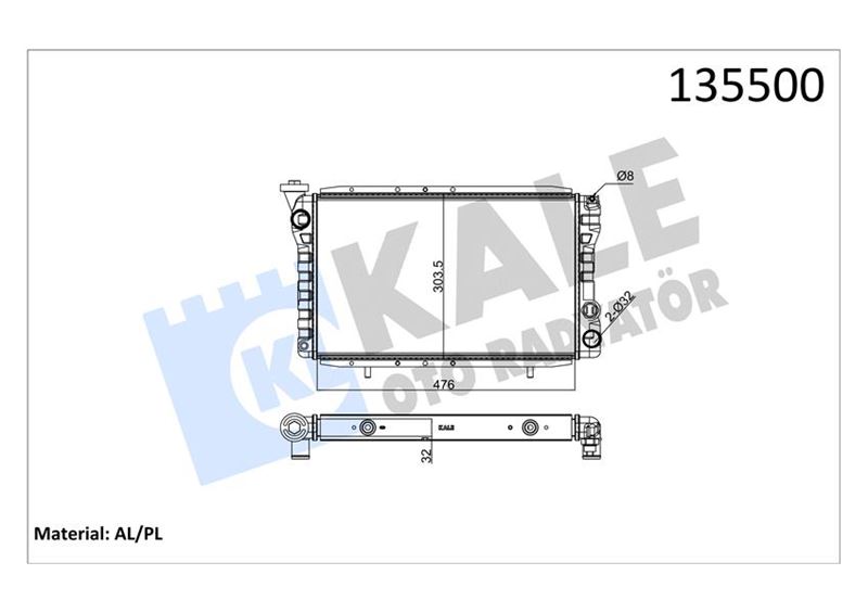 Su Radyatörü - KALE OTO RADYATÖR - 0560012AL Ürün Görseli