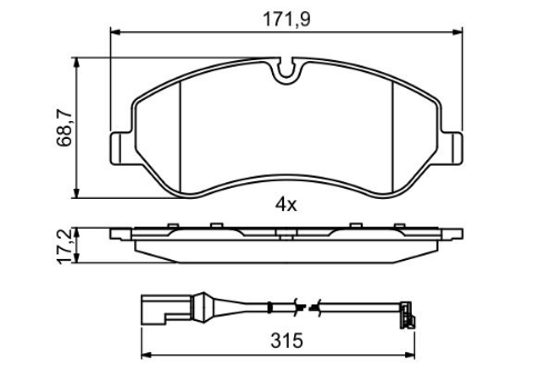 BOSCH 0 986 494 844 Fren Sistemleri Fren Balatası - FORD TRANSIT CUSTOM V362 Minibüs/Otobüs (F3) uyumlu