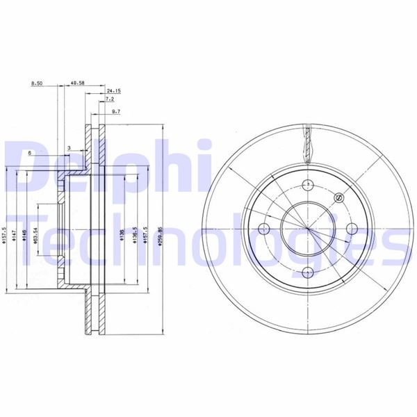 DELPHI BG2339 Fren Sistemleri Fren Diski - FORD ESCORT IV (GAF, AWF, ABFT) uyumlu