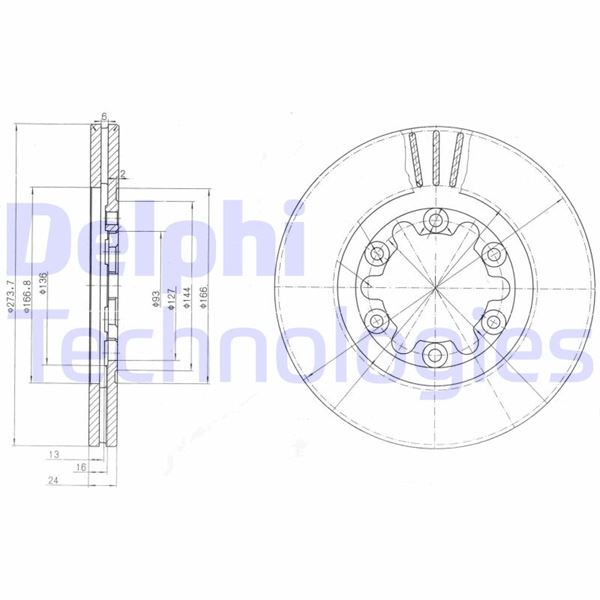 DELPHI BG3809 Fren Sistemleri Fren Diski - FORD RANGER (ER, EQ, R_) uyumlu