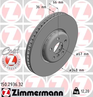 ZIMMERMANN 150.2936.32 Fren Sistemleri Fren Diski - BMW 7 (G11, G12) uyumlu
