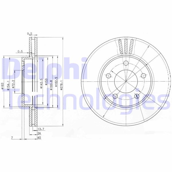 DELPHI BG3792 Fren Sistemleri Fren Diski - MAZDA TRIBUTE (EP) uyumlu