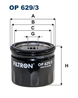 FILTRON OP 629/3 Motor Yağ Filtresi - FORD TRANSIT CONNECT V408 Kasa/büyük limuzin uyumlu
