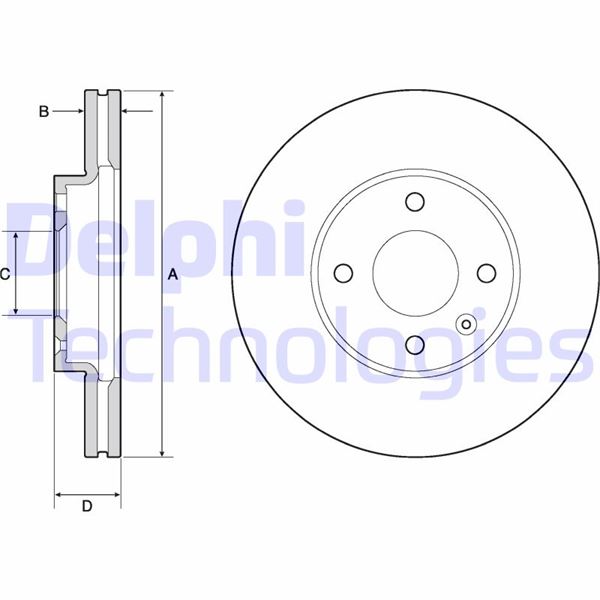 DELPHI BG4671C Fren Sistemleri Fren Diski - CHEVROLET AVEO Hatchback (T300) uyumlu