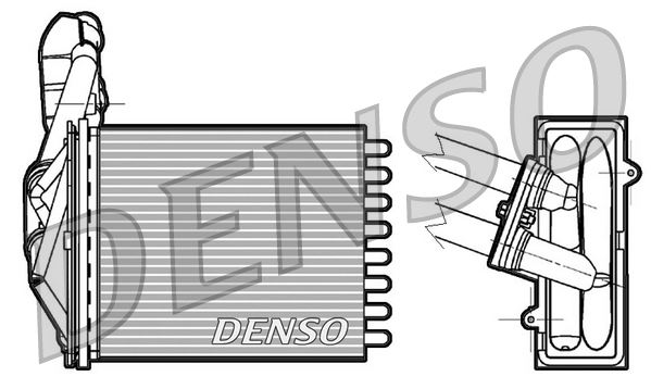 DENSO DRR09042 İklimlendirme Sistemi İç Mekan Isı Değiştirici - FIAT PANDA (169_) uyumlu