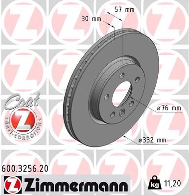 ZIMMERMANN 600.3256.20 Fren Sistemleri Fren Diski - VW AMAROK (2HA, 2HB, S1B, S6B, S7A, S7B, AGD) uyumlu