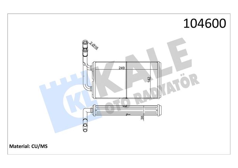 Kalorifer Radyatörü - KALE OTO RADYATÖR - 0287882PA Ürün Görseli