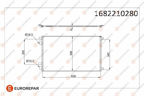 EUROREPAR 1682210280 İklimlendirme Sistemi Klima Radyatörü - RENAULT MEGANE II Station wagon (KM0/1_) uyumlu