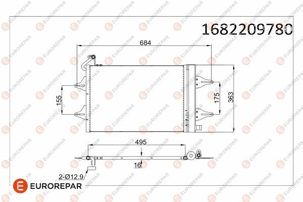 EUROREPAR 1682209780 İklimlendirme Sistemi Klima Radyatörü - SKODA ROOMSTER (5J7) uyumlu