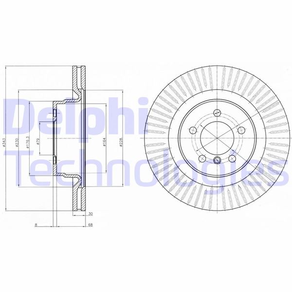 DELPHI BG9081C Fren Sistemleri Fren Diski - LAND ROVER RANGE ROVER III (L322) uyumlu