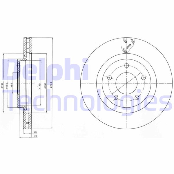 DELPHI BG4246 Fren Sistemleri Fren Diski - MITSUBISHI ASX (GA_W_) uyumlu
