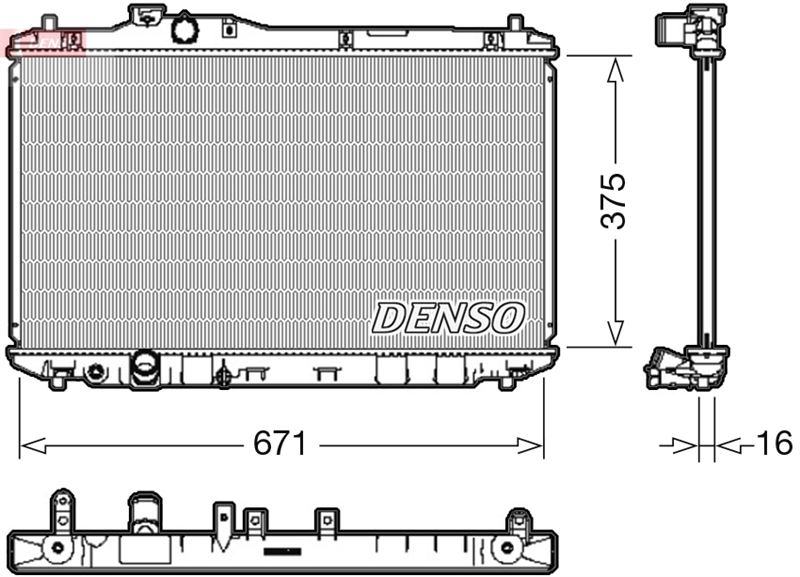 DENSO DRM40037 Soğutma Sistemi Su Soğutucu & Parçaları - HONDA CIVIC IX (FK) uyumlu