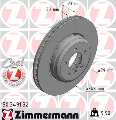 ZIMMERMANN 150.3491.32 Fren Sistemleri Fren Diski - BMW Z4 Roadster (E89) uyumlu